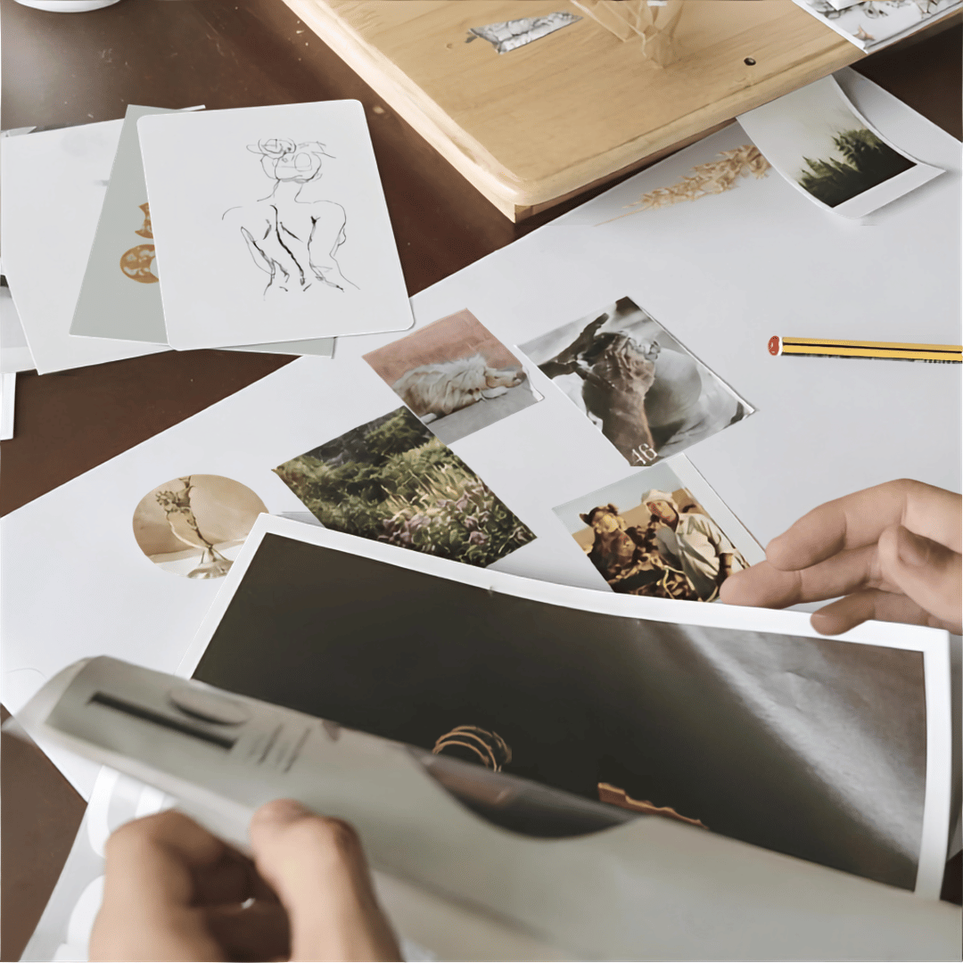 Zoeken en ontdekken tijdens het creatieve proces tijdens workshop Vision Board.